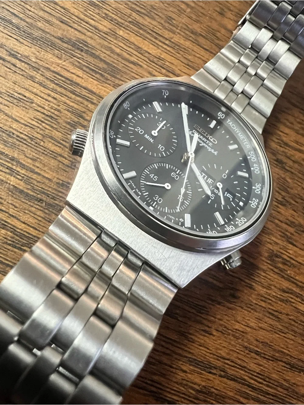Vintage July 1987 Seiko 7A38-7270 Quartz Chronograph Watch - Original Bracelet